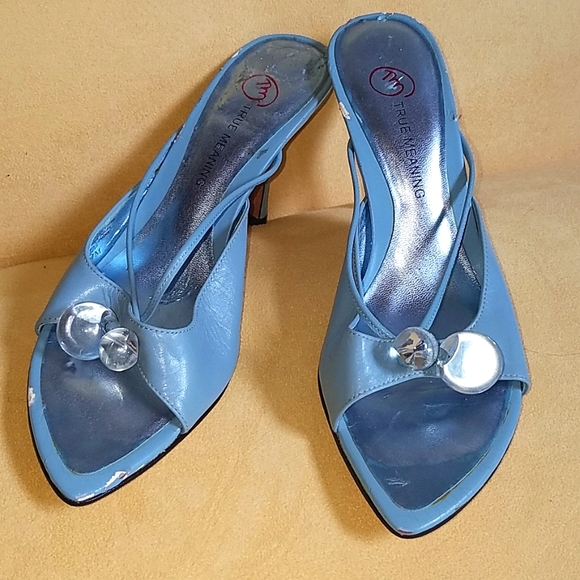 Lt blue heeled mule size 7 - Picture 1 of 6
